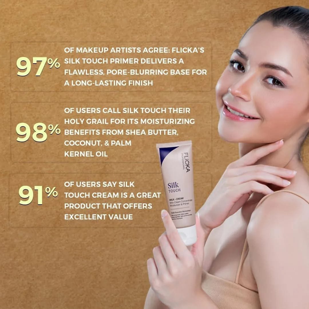 FLiCKA Silk Touch 3‑in‑1 Moisturizer & Primer | Hydrating, Lightweight, Long‑Lasting | Pore Minimizer | 60g - Image 2