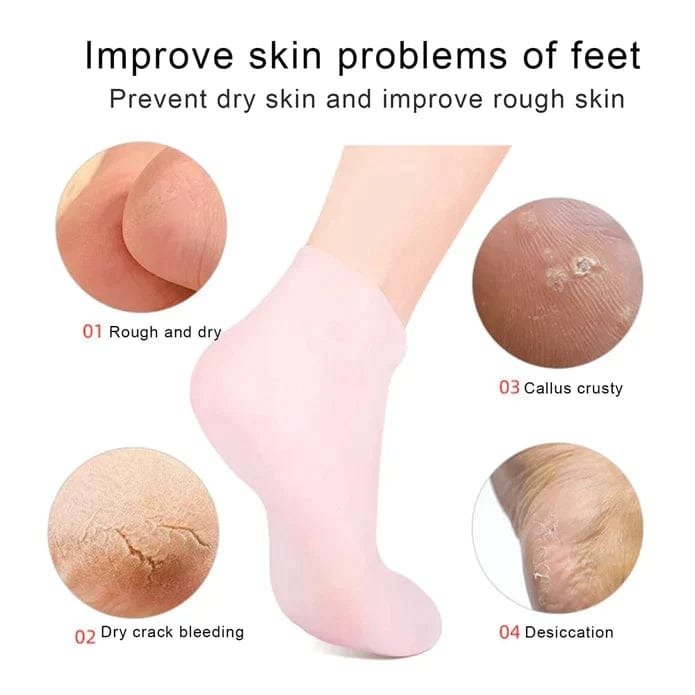 Combo Deal Silicon Gloves And Silicon Socks Durable Quality Comfortable Fit Soft Texture Perfect Choice For Skin Care Relaxation Travel And Household Need