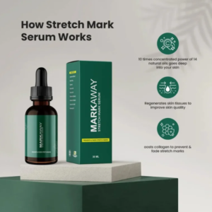 Markaway Stretch Mark Serum – Herbal Formula For Hydration, Toning & Dark Spot Correction (30ml)