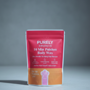 Purely Organics 10 Min Painless Body Wax Powder – Natural Hair Removal for Sensitive Skin (157g)