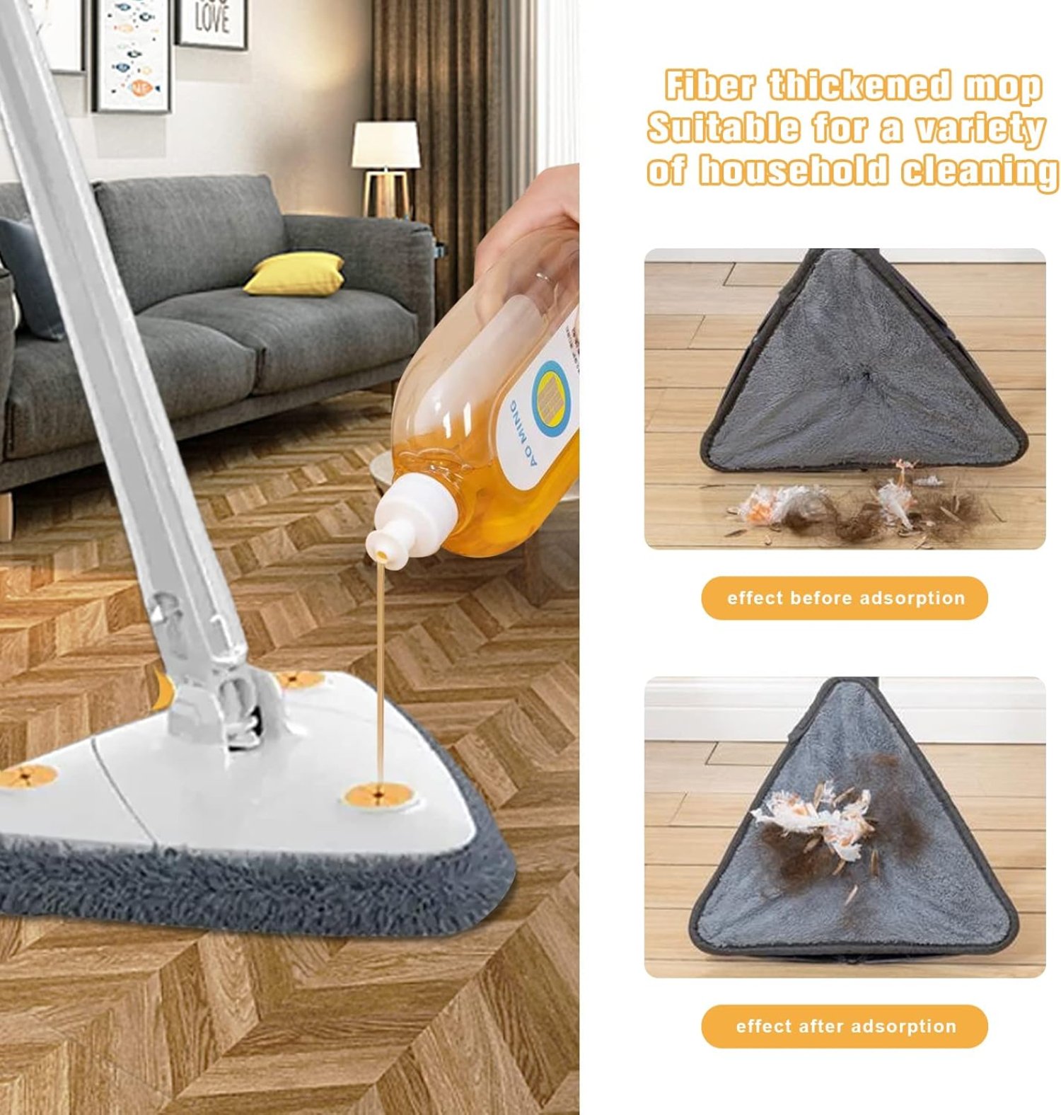 Royal's Triangle Shaped Microfiber Mop –Self-Wringing Floor Dust Mop - Image 2