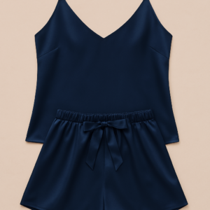 Satin Sleepwear Set - Luxe Camisole And Shorts - Apparel Product Designed For Sleep And Daily Lounging Routine - Free Size (DC-2003)
