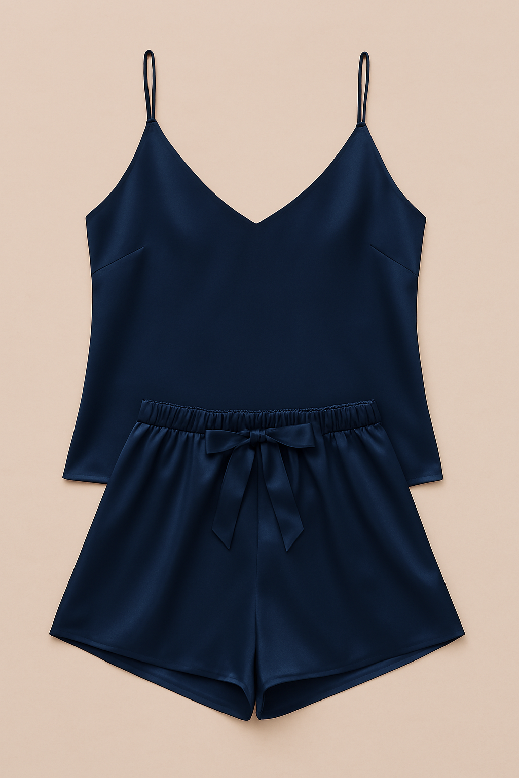 Satin Sleepwear Set - Luxe Camisole And Shorts - Apparel Product Designed For Sleep And Daily Lounging Routine - Free Size (DC-2003)