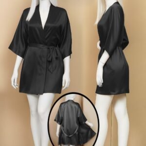 Satin Gown/Robe - Short Length With Waist Tie - Apparel Product Designed For Sleep And Daily Lounging Routine (DC-1001)