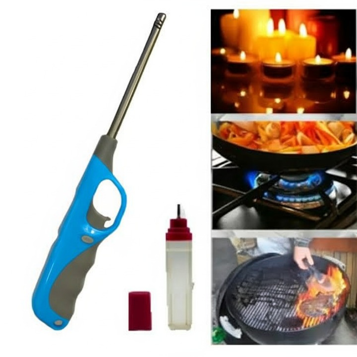 Electronic Refillable Gas Lighter for Kitchen, Stove, Candle, Camping, and Outdoor Use – Durable Butane Ignition with Easy Refill Design, Portable and Eco-Friendly Multipurpose Flame Lighter for Cooking, Grills, Fireplaces, and Travel (Random Color) - Image 3