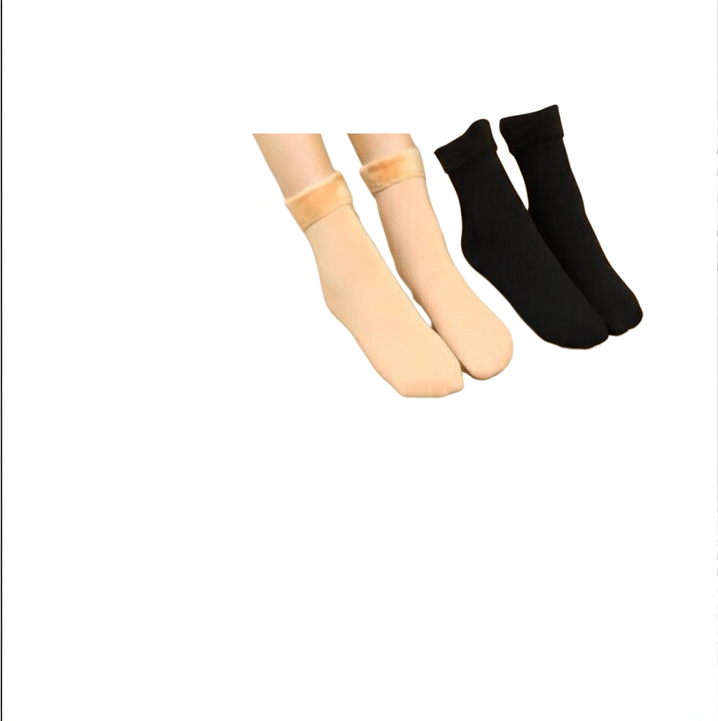 Women’s Woolen Quarter Socks – Pack of 2 , Soft & Warm Winter Wear, Elegant Style, Flexible Size, Comfortable Daily Use, Available in Black & Skin Colors (1 Pair) - Image 2