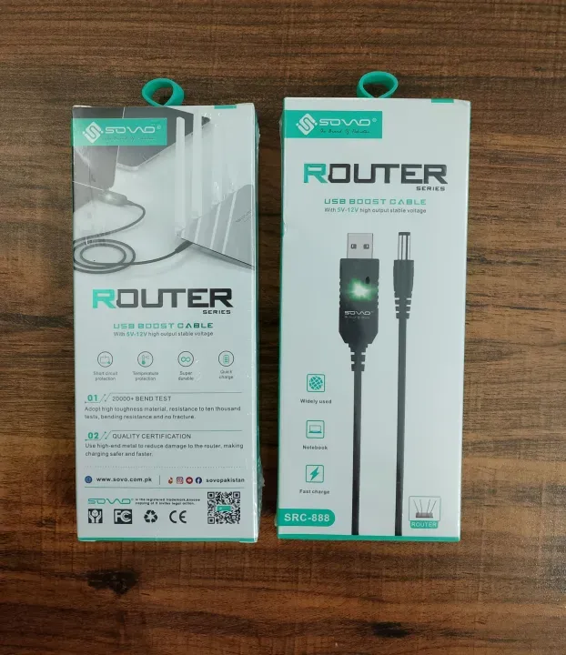 Wi-Fi Router USB Cable for Power Bank-Sovo Router Cable 5v-12v | SRC-888 - Image 2