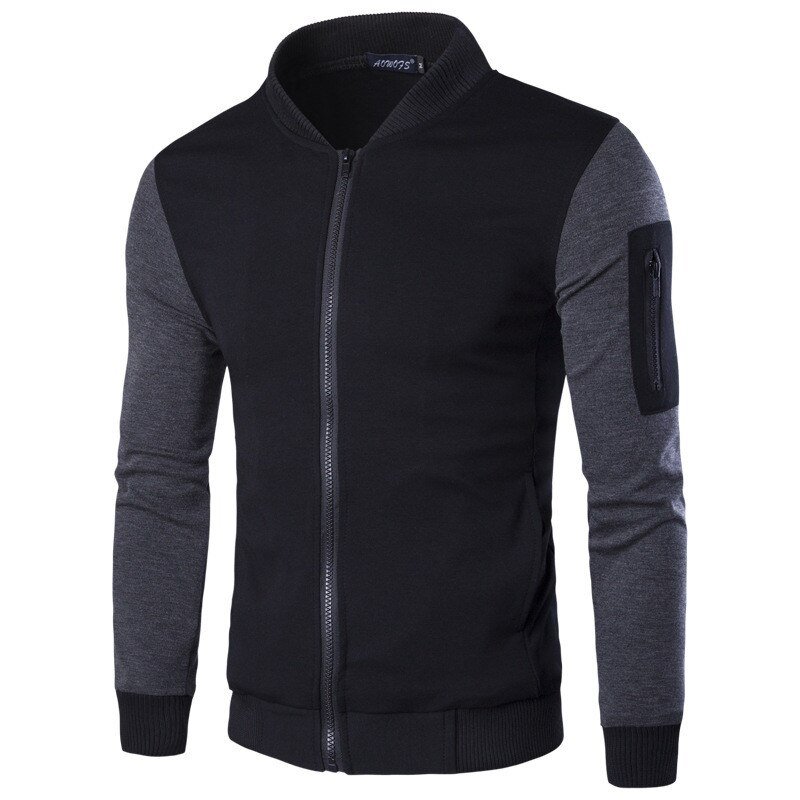 Stylish Charcoal & Black Winter Zipper Jacket For Men | Premium Fleece Full Sleeve Casual Jacket - Image 3