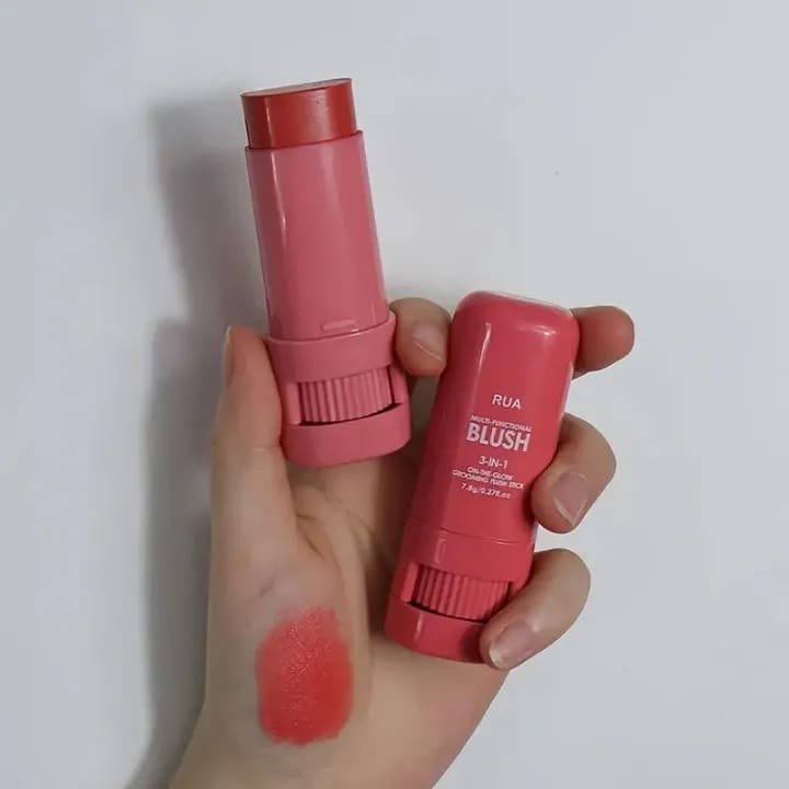 High-Pigment Matte Blush Stick – Long-Lasting, Water-Resistant & Blendable Contour Balm - Random Shades - Image 2