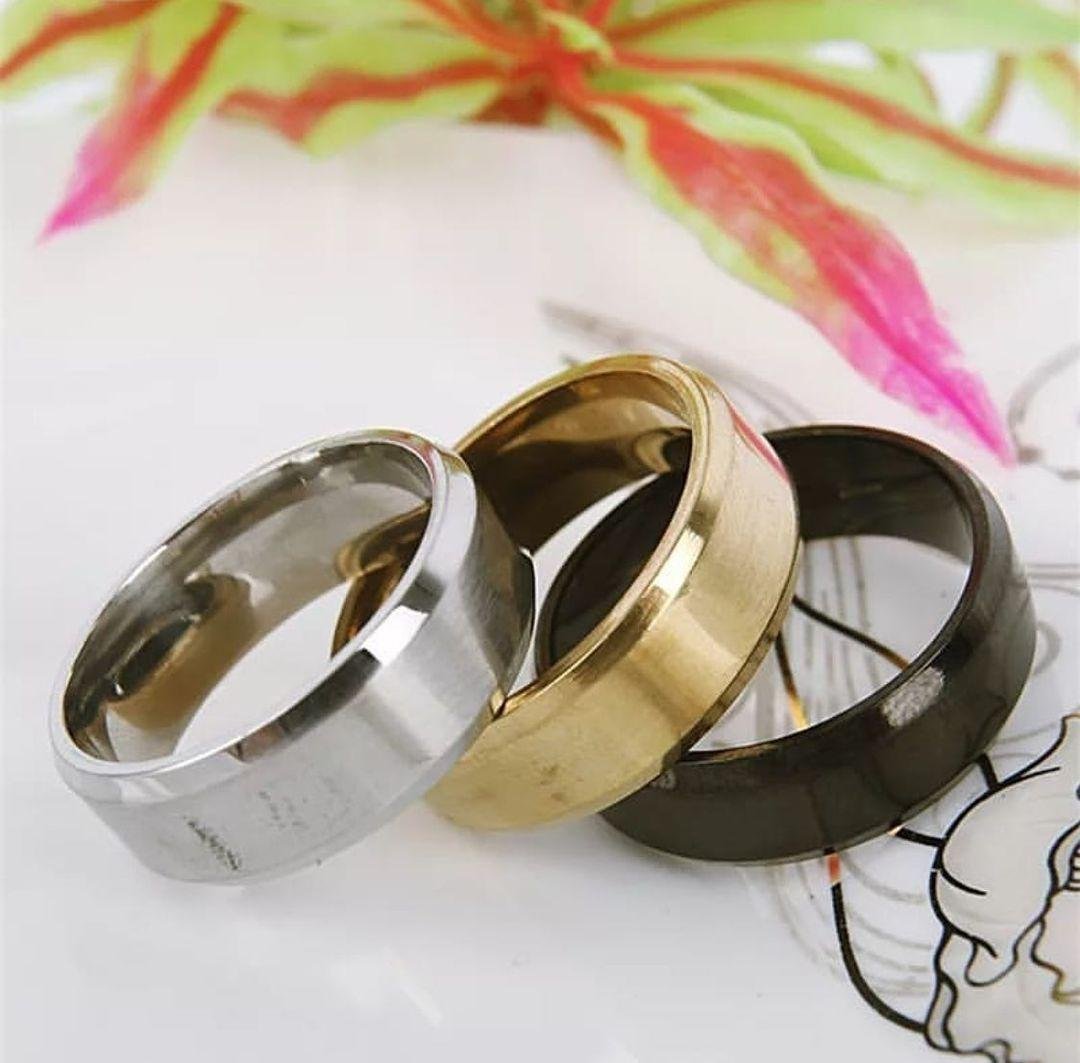 Pack Of 3 gold plated & silver plated band rings For Unisex - Image 5