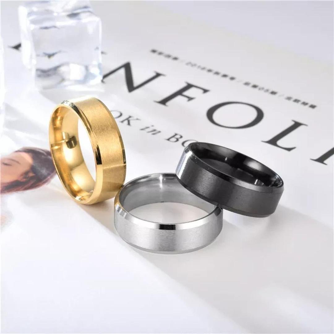 Pack Of 3 gold plated & silver plated band rings For Unisex - Image 3