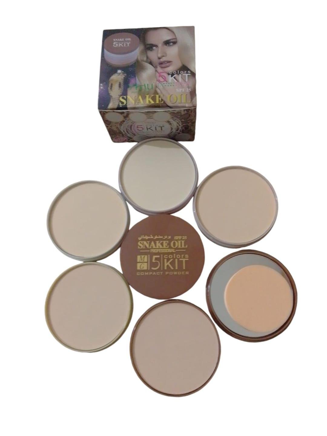 Pack Of 01 - 5 in 1 | Multi-Shade Face Powder Palette with Mirror | Compact Makeup Kit for All Skin Tones | Natural Finish & Easy Blending - Image 2