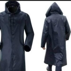 Premium Waterproof Long Raincoat with Adjustable Hood – Unisex Outdoor Protection (Random Color)