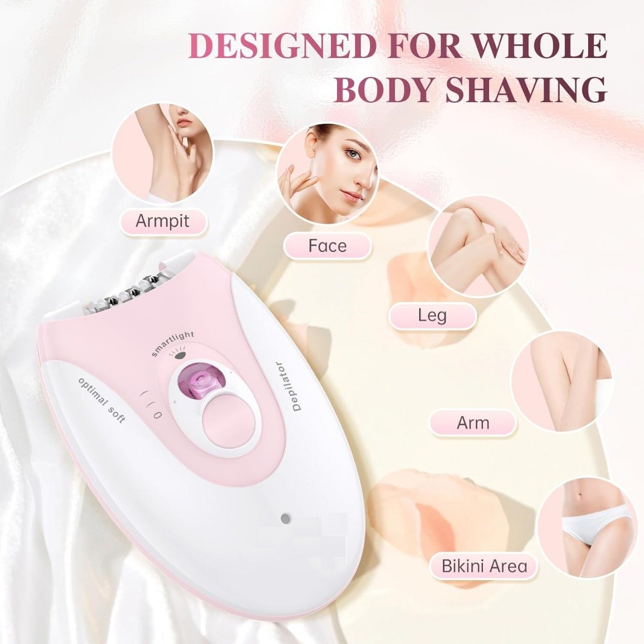 Daling DL-6032 Cordless Ladies Epilator with 2-Speed Adjustment, Painless Hair Removal, Rechargeable, Compact and Easy to Use for Legs, Arms, Underarms - Image 2