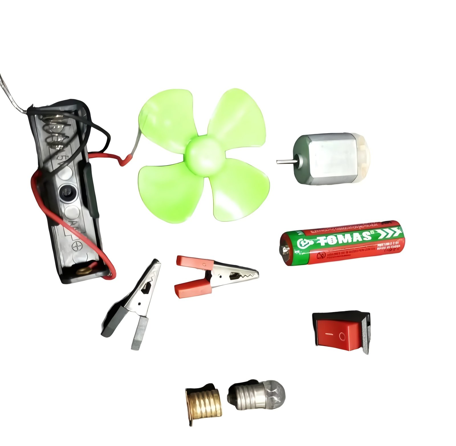 Bulb and Fan Electric Science Experiment Kit for Kids and Adults – DIY STEM Educational Toy for Physics Projects, Model Building, and Circuit Learning – Hands-On School Science Experiment Kit with Motor, Fan, Bulb, and Accessories (Random Color) - Image 2