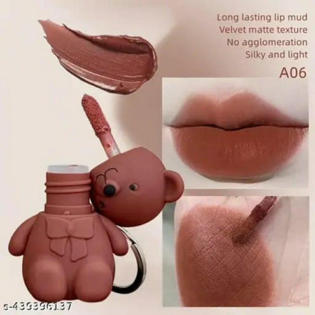Teddy Bear Keychain Style Lip Gloss – Cute & Portable, Multicolor Shades (Pack of 2 / Pack of 3 / Pack of 6) - Image 3