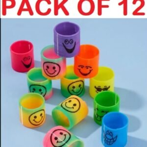 Pack of 12 Magic Slinky Spring Finger Fidget Toys – Stress Relief Sensory Toy for Kids & Adults, Fun Party Favors and Learning Activity, Multicolor