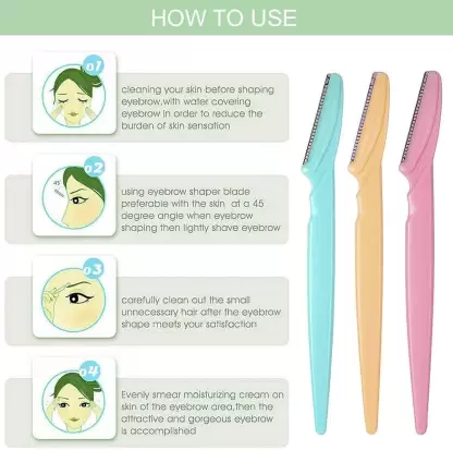 Tinker Eyebrow and Face Razor Set – Pack of 3 Plastic Razors for Precise and Gentle Hair Removal(Random Color) - Image 5