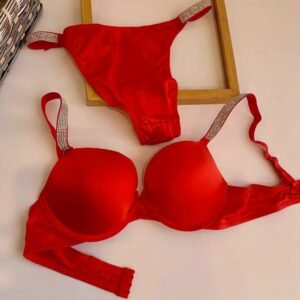 Premium Comfortable Victoria Stylish Secret Hearts Printed Push Up Bra Set For Women - For Undergarment Wear And Daily Comfort Routine