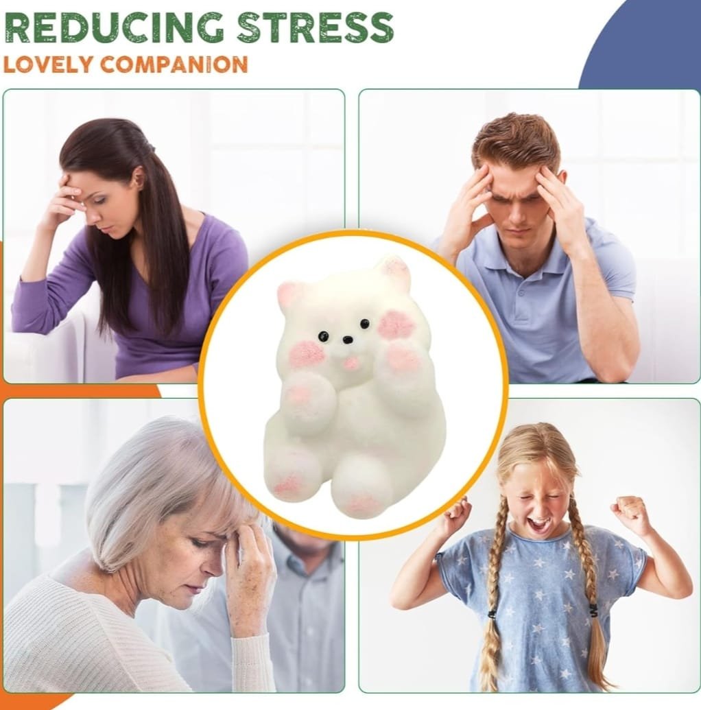 Squishy Stress Relief Funny Novelty Cute Animals Stress Relieving Fidget for Boys Girls Birthday Party Gifts Anxiety&Relaxation for Kids Teenage (White) - Image 2