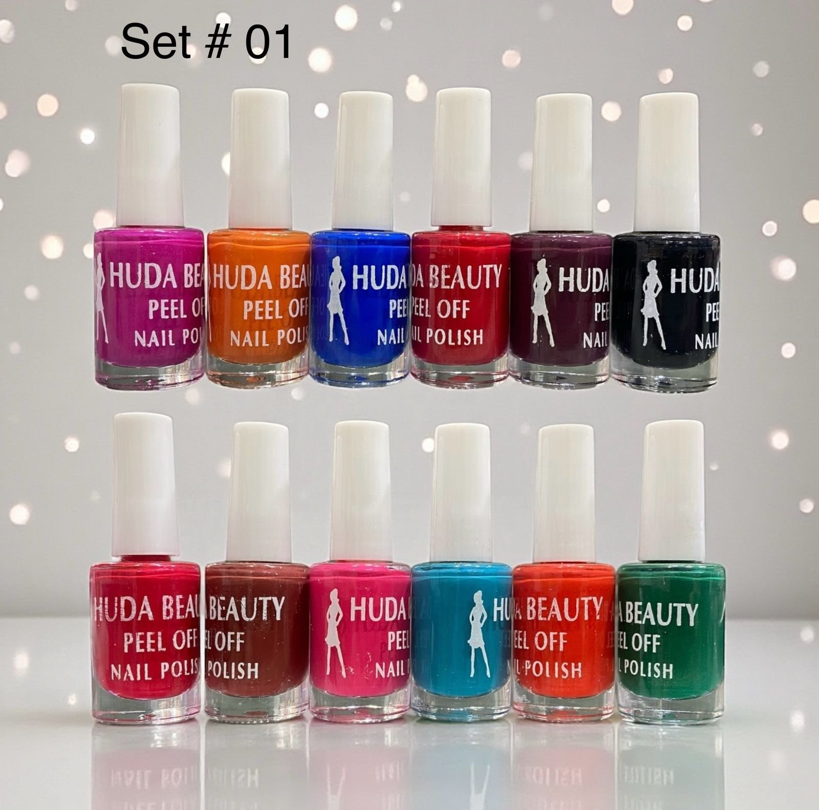 Huda Beauty Peel Off Nail Polish Set Of 6 Vibrant Colors Easy Removal Glossy Finish | Random Colour - Image 2