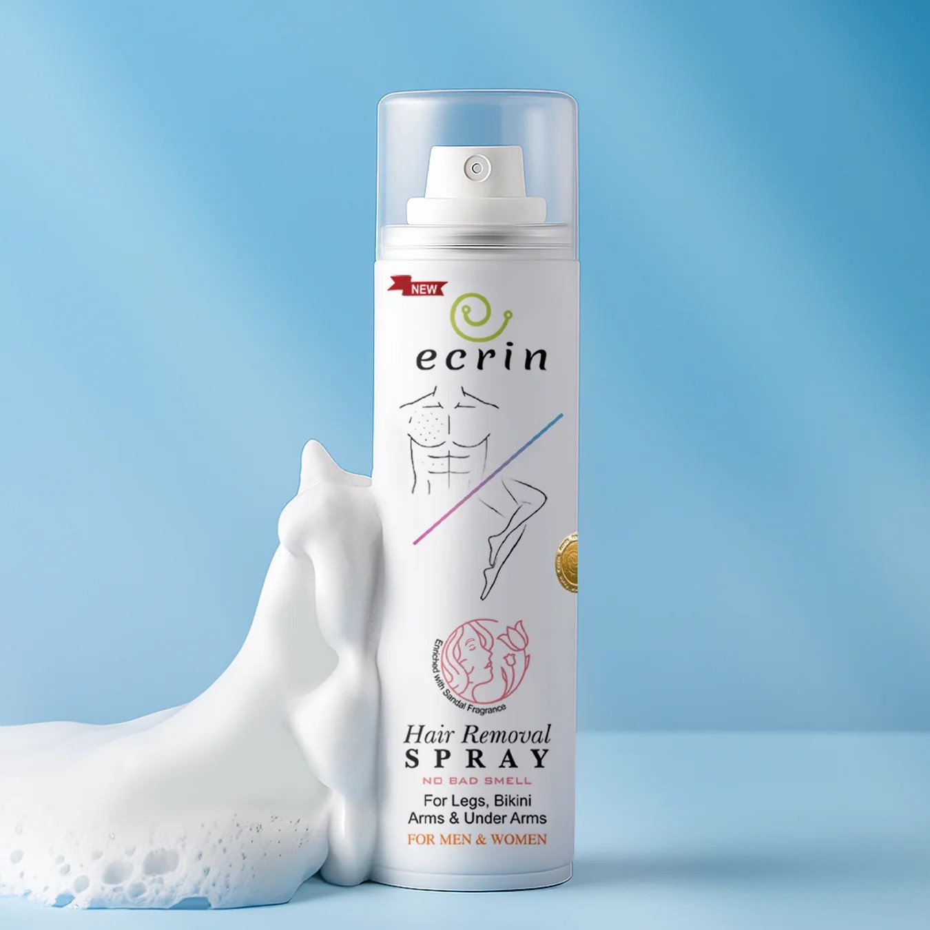New Ecrin Hair Removal Foaming Spray - Advance Formula with Refreshing Fragrance (200ml) - Image 2