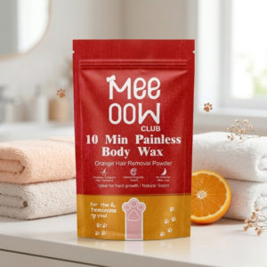 Meeoow Club 10 Min Painless Body Wax – Orange Hair Removal Powder for Smooth Skin - 100g