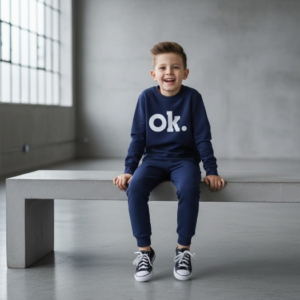OK Printed Sweatshirt & Pajama Trouser Tracksuit for Kids | Winter Warm Fleece Clothing Set Outfit for Boys & Girls – Cozy & Trendy | FOR BABY AND KIDS