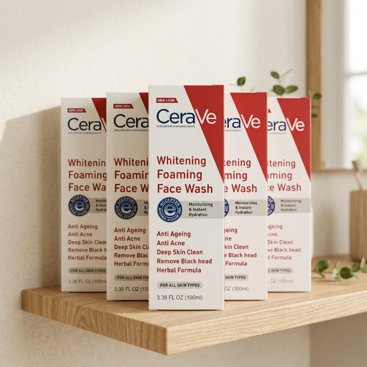 Cerave Whitening Foaming Face Wash 100ml Anti Ageing Anti Acne Deep Skin Clean - Image 3