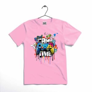 Game Time Printed Kids T Shirt Stylish Casual Comfortable Daily Wear For Boys And Girls