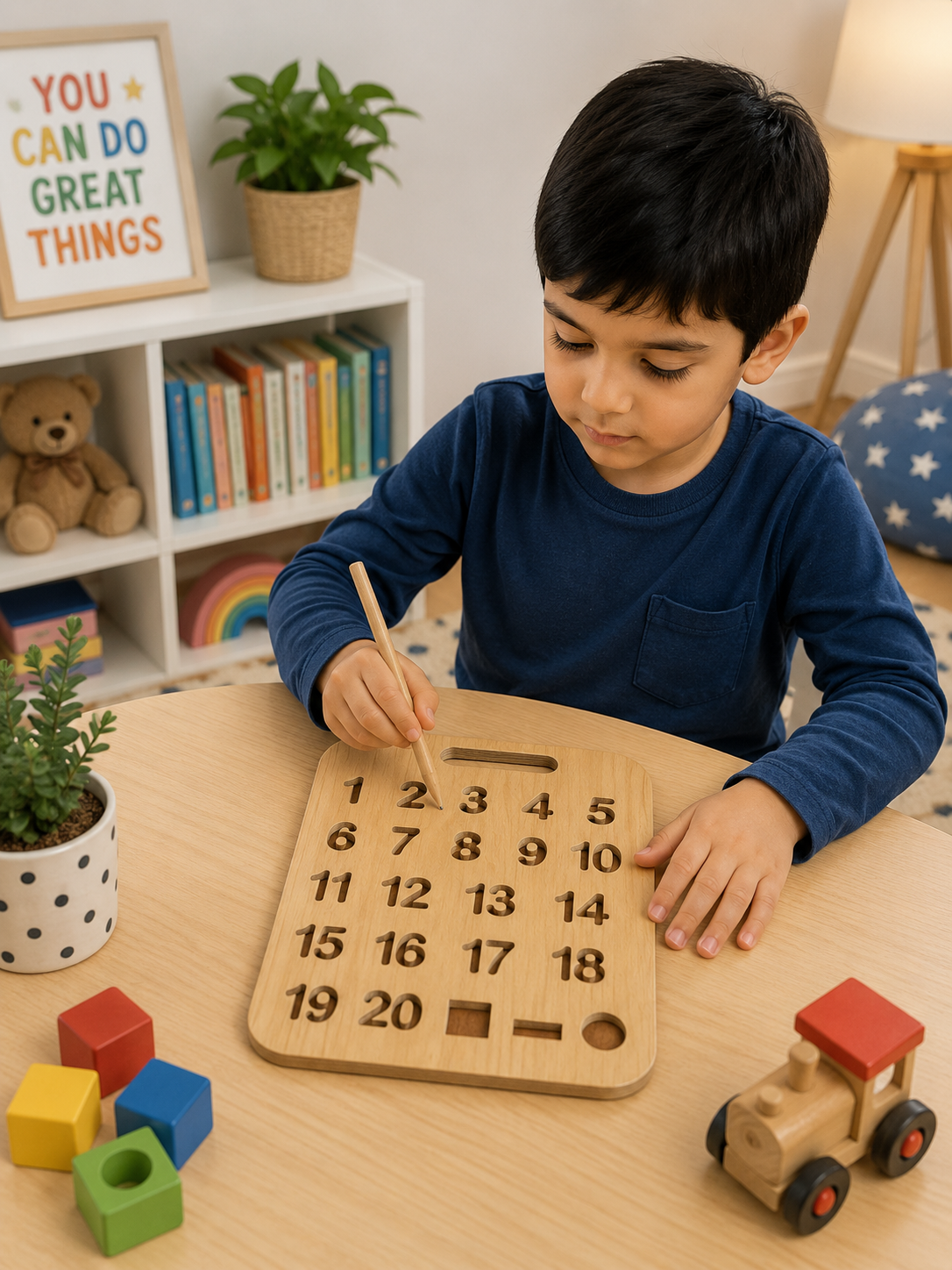 Educational Wooden Tracing Board Set 5 Pcs – Urdu, English, Numbers & Body Parts Learning Boards - Image 3