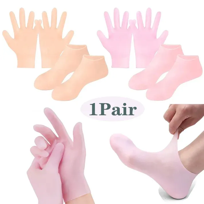 Combo Deal Silicon Gloves And Silicon Socks Durable Quality Comfortable Fit Soft Texture Perfect Choice For Skin Care Relaxation Travel And Household Need - Image 3