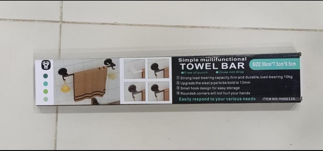 Simple Multifunctional Towel Bar | No-Drill Wall Mounted Bathroom Organizer | Strong Load-Bearing 10kg | 50cm - Image 5