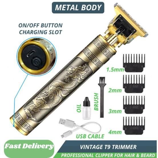 Professional Vintage T9 Trimmer – Cordless Hair Clipper - Image 3