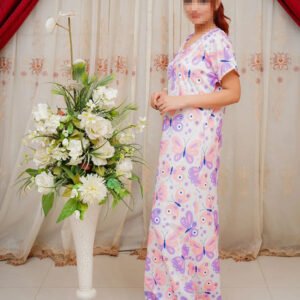 Bliss Beam 3 Piece Imported Jersey Interlock Printed Nighty Panty And Poni Set Free Size For Women