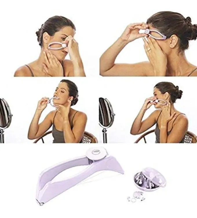 Eyebrow Threading Tool – Modern Plastic Cotton Facial & Body Hair Remover for Women - Random Color - Image 5