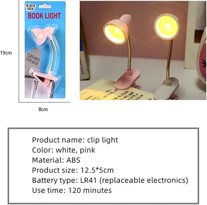 Mini Book Light with Clip – Portable LED Reading Lamp, Travel Bedroom Night Light, Eye Protection (Random Color) - Image 5