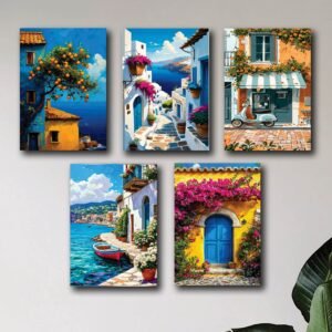 Set of 5 Premium Wall Art Photo Tiles – Modern Home Decor Sets 8x11