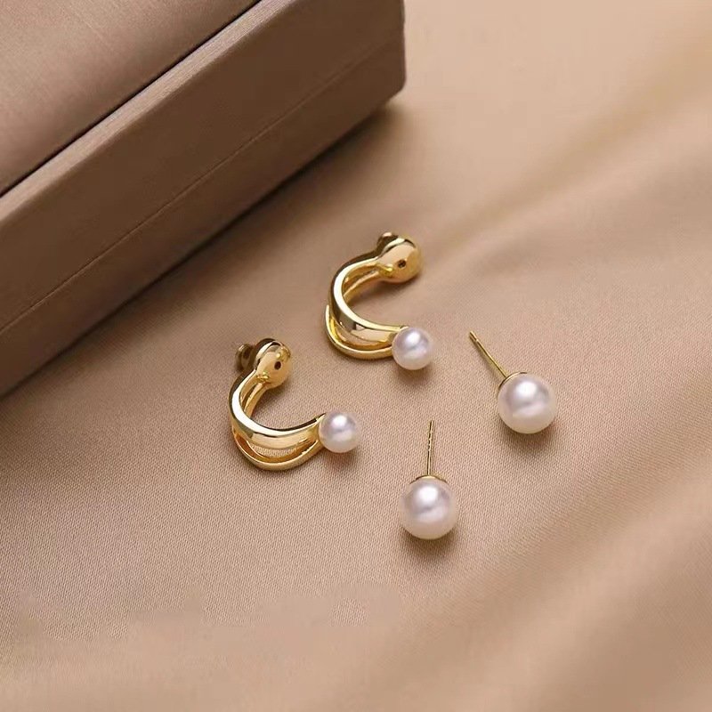 ZVT-167 Korean Pearl Circle Earrings – Elegant Fashion Jewellery, Stylish Accessory for Women - Image 4