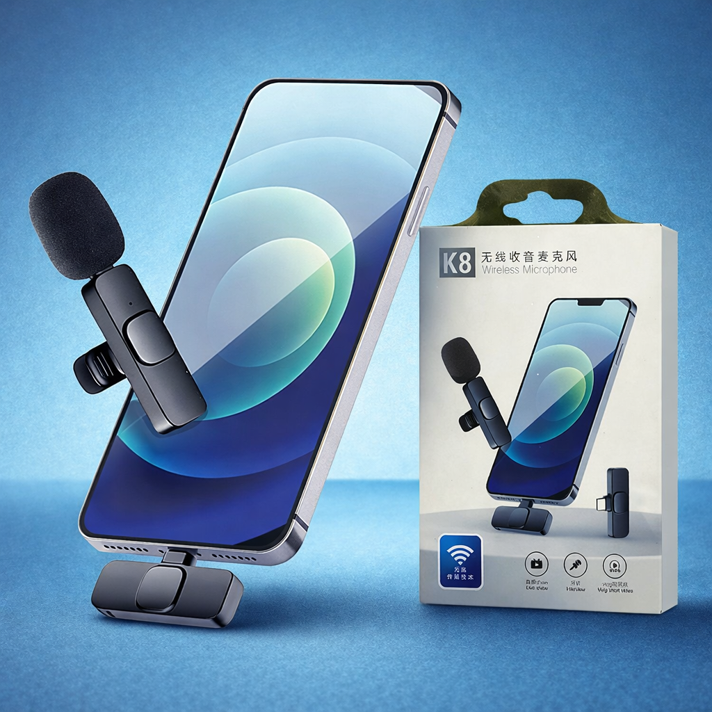 K8 Wireless Collar Microphone Type-C Supported