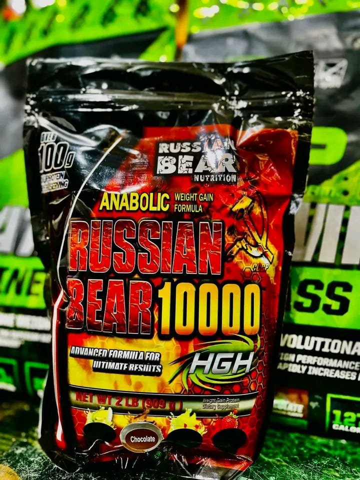 Russian Bear 10000 – Chocolate Anabolic Weight Gain Formula | High-Calorie Mass Gainer for Extreme Muscle - 2lbs Growth & Strength - Image 4