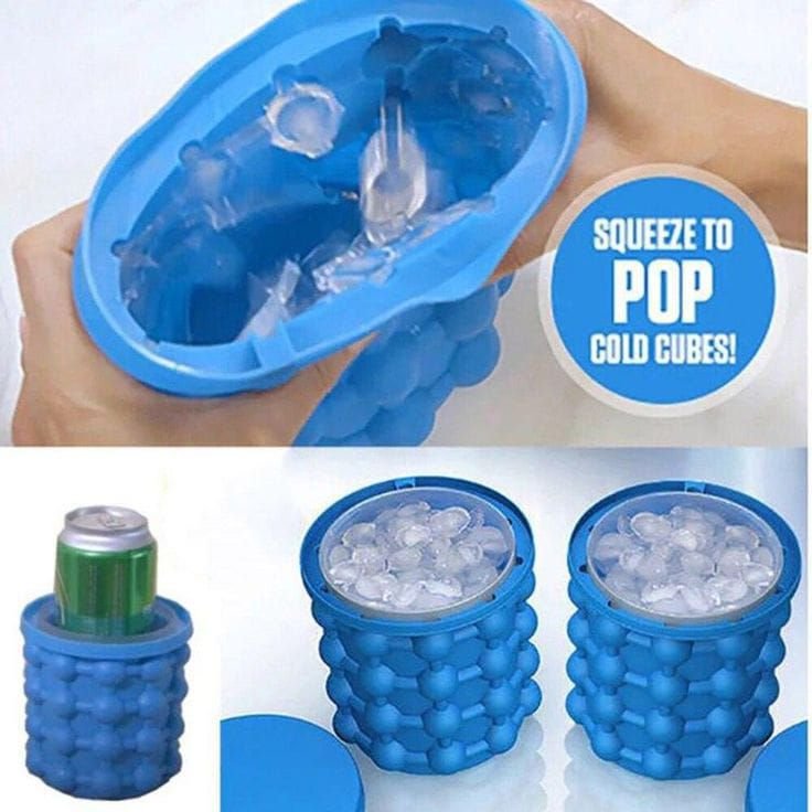 Ice Genie Silicone Ice Cube Maker Bucket with Airtight Lid - Image 2
