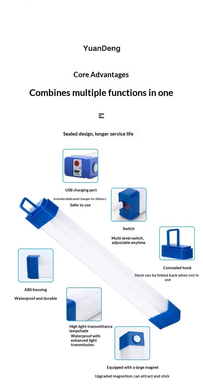 Tube Light Big Emergency Rechargeable Outdoor LED For load shedding camping and everyday lighting needs - Image 2