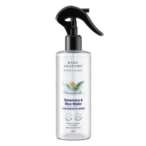 Bare Anatomy Rosemary Water Spray for Hair Growth & Thickness with Rice Water – 200ml
