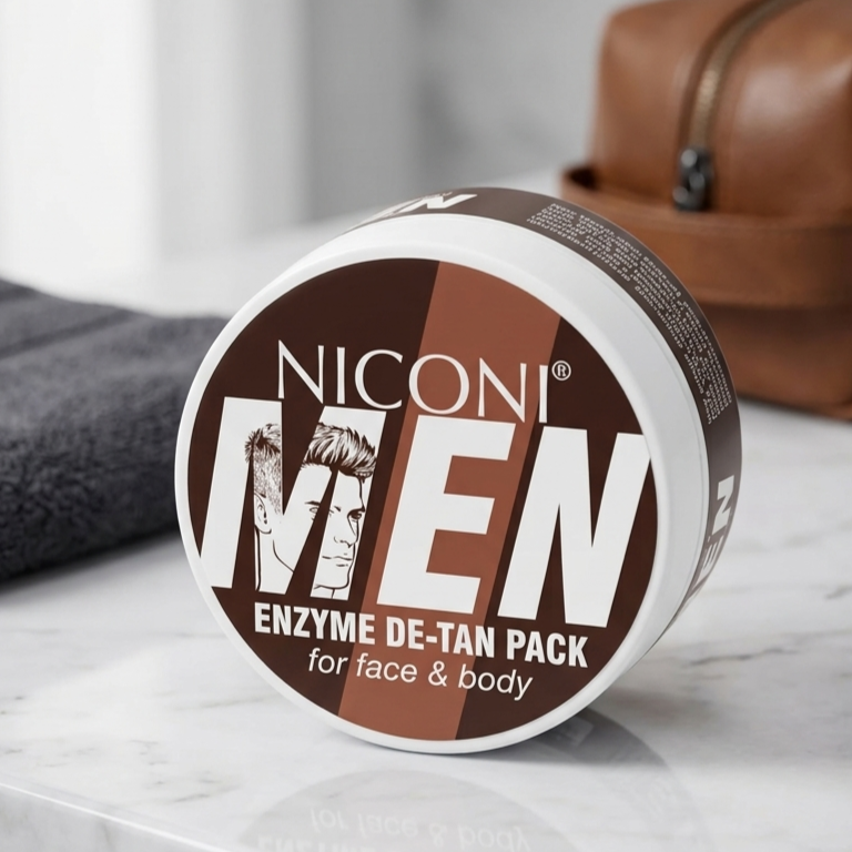 Niconi Men Enzyme De-Tan Pack - Advanced Skincare Facial Pack For Tan Removal Brightening Deep Cleansing And Smooth Refreshing Men Skin Tone - 100g - Image 2