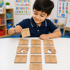 Educational Toy sWooden Number Learning Puzzle Set for Kids 1-10