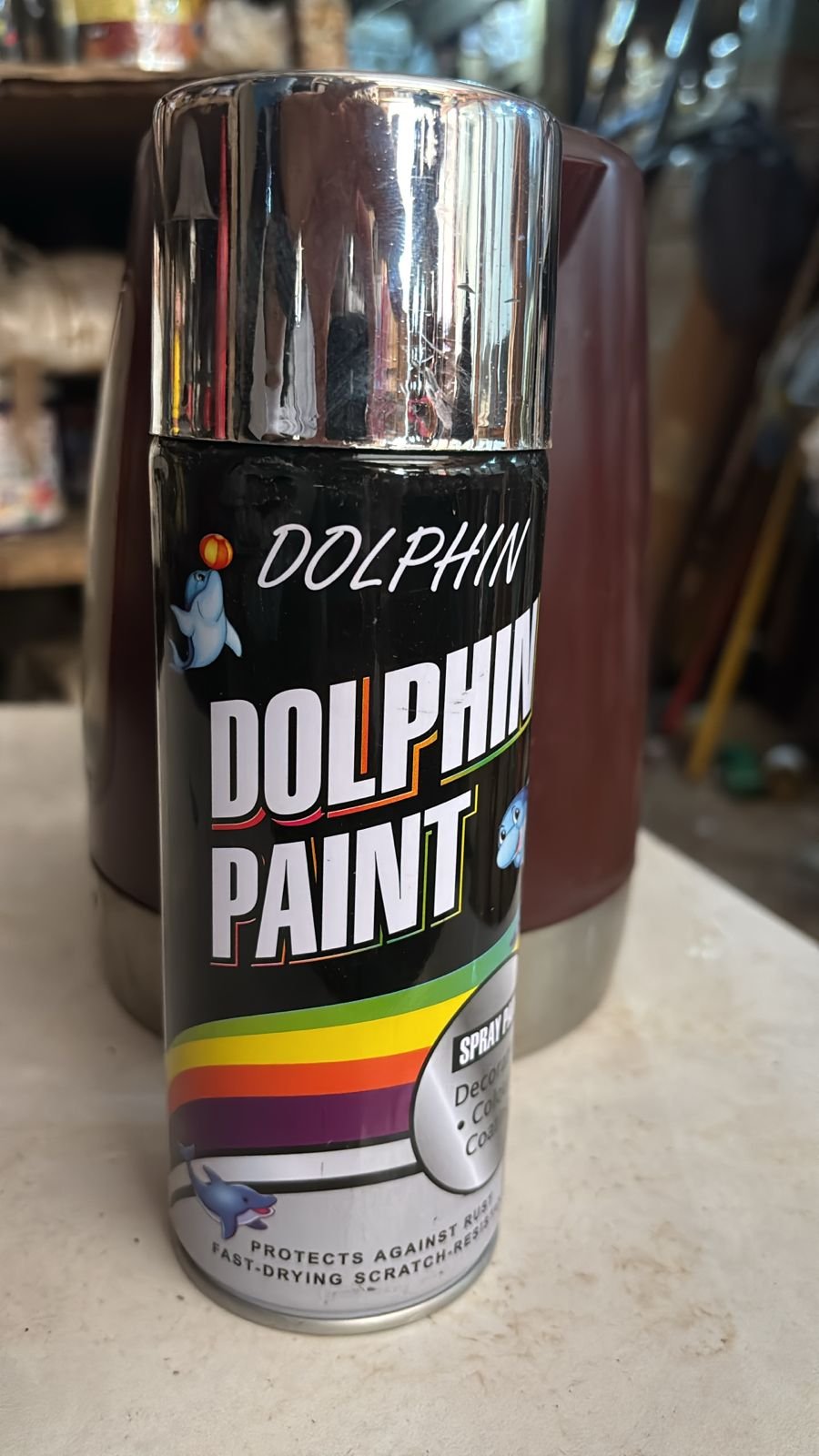 Dolphin Chrome Silver Spray Paint 300ml – High Shine Metallic Finish Spray - Image 5