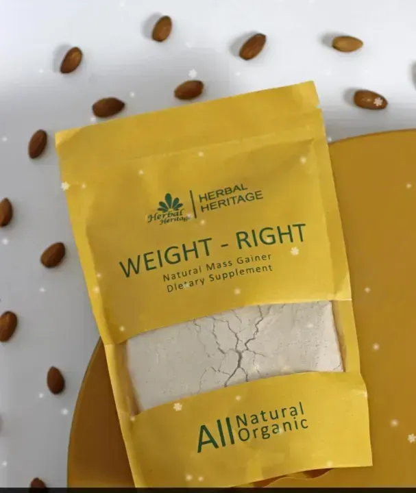 Herbal Heritage WEIGHT-RIGHT Natural Mass Gainer – Organic Dietary Supplement for Healthy Weight Gain (100g) - Image 2