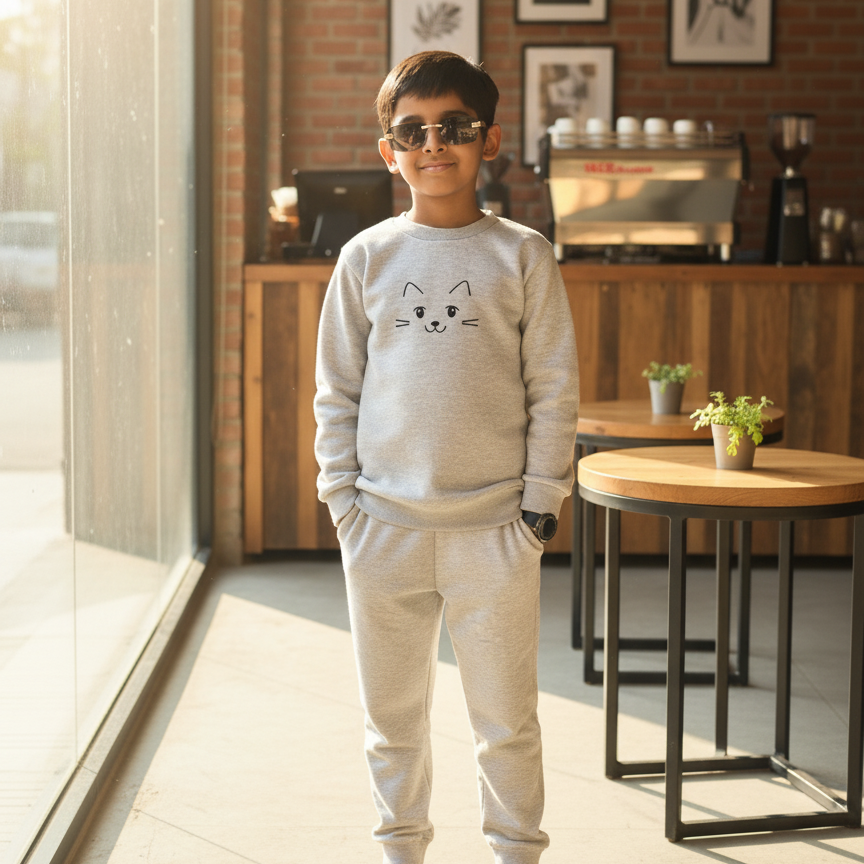 Kids Winter Tracksuit Set | Fleece Jumper & Bottoms for Boys & Girls – Warm Sweatshirt & Trouser Outfit for Cold Weather FOR BABY AND KIDS - Image 2