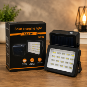 KSE CK686 50W Portable Solar Charging Flood Light - Powerful Rechargeable Outdoor Lighting For Camping, Emergencies, And Work Sites
